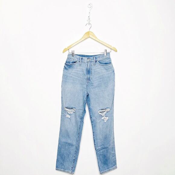 Madewell The Momjean Gilford Wash Ripped Edition high rise AJ214 women's 28 - Picture 1 of 8